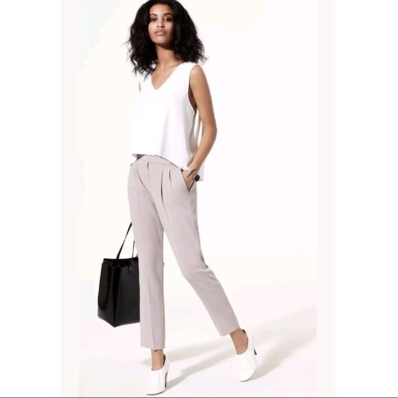 Aritzia Babaton Cohen Pleated Pull OnTrouser Pants in Denudee - SZ 6 - Picture 1 of 7